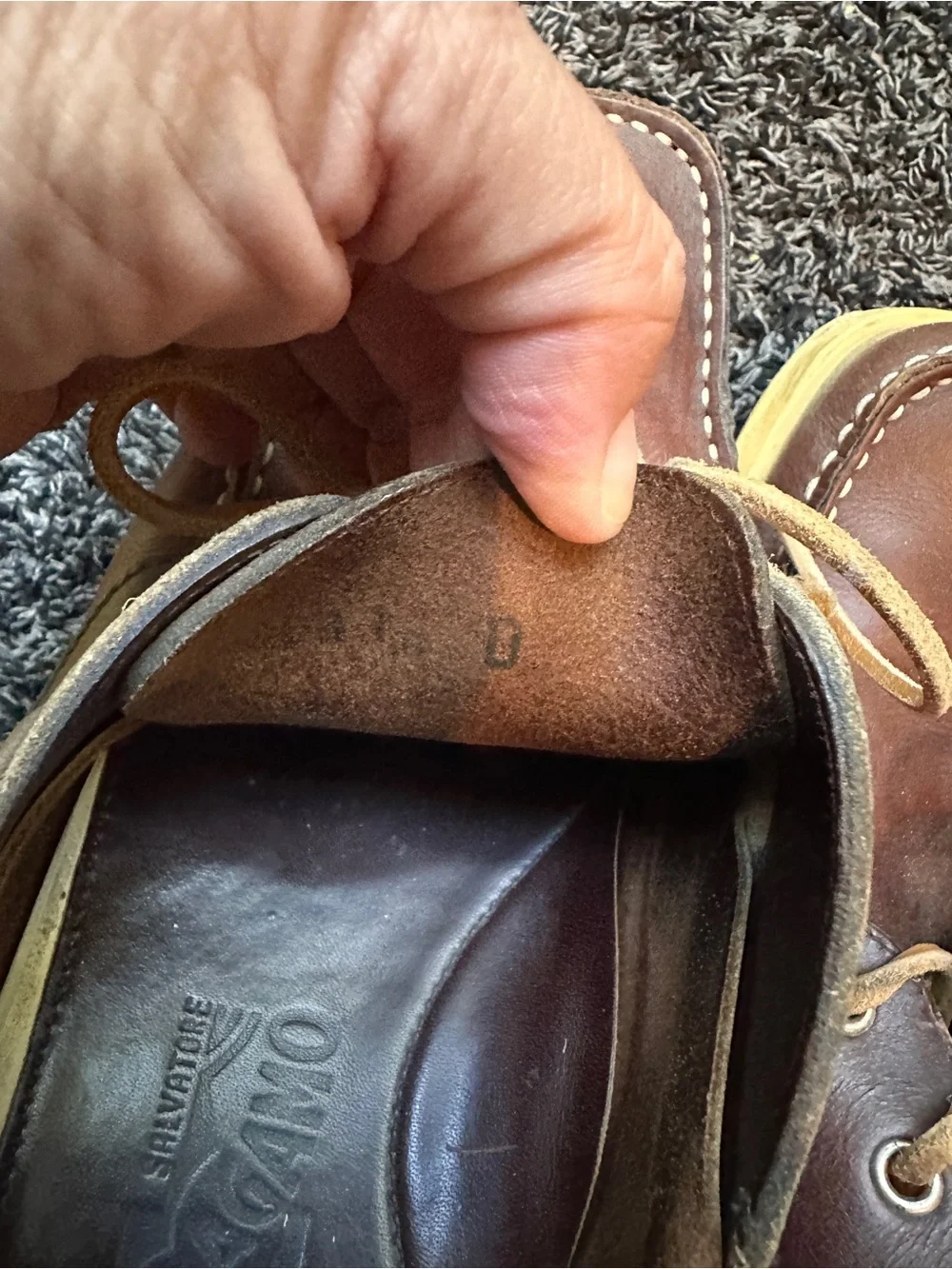 Men's Salvatore Ferragamo Brown Leather Boat Shoes